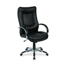 Llr60505 Exec. High-back Chair- 26-.50x28-.25x44-.50in.-48in.- Bk Leather