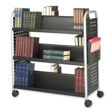 Safco Products Company SAF5335BL DoubleSided Cart w6 Shelves 41.25in.x17.75in.x4