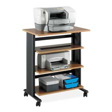 Safco Products Company SAF1882CY Printer Stand 4 Levels 29.50in.x22in.x35in. Bla