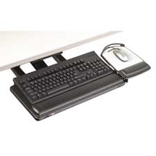 3M Commercial Office Supply Div. MMMAKT180LE Keyboard Tray Adjustable 23in. Track 26.50in. x10.50in. Black