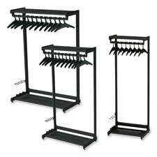Quartet QRT20225 Two Shelf Garment Rack Free Stand 12 Hangers 36in. Wide Black