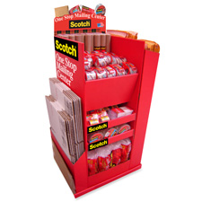 3M Commercial Office Supply Div. MMMPS9 Mailing Supplies Display Floorstand Red