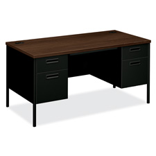 Hon Company Honp3262cl Double Pedestal Desk- 60in.x30in.x29-.50in.- Harvest-putty