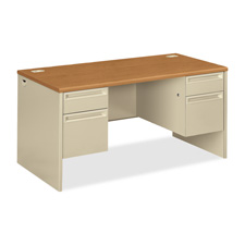 Hon Company Hon38291rcl Right Pedestal Desk W- Lock- 66in.x30in.x29-.50in.- Harvest-putty