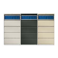 HON Company HON885LL 5-Drawer Lateral File W-Lock- 36in.x19-.25in.x67in.- Putty