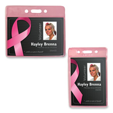 Baumgartens BAU67811 Badge Holders Breast Cancer 5.50in.x4in. Horizontal Pink