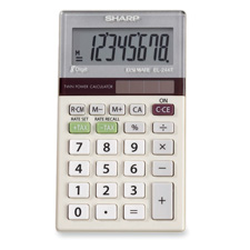 Sharp Electronics SHREL244TB 8Digit Pocket Calculator Dual Power 2.50in. x4in.x.50in. PMGY