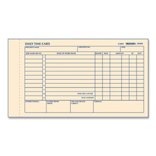 Red4k406 Time Card Pads- For Daily Time-2 Page- 4-.25in.x7in.- Manila