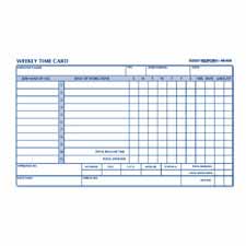 Red4k409 Time Card Pads- For Weekly Time- 4-.25in.x7in.- Manila