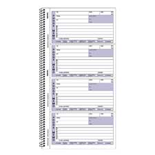 Red50076 Telephone Call Record Book- 11in.x5-.75in.- White-canary