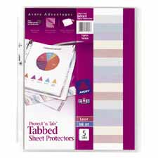 Consumer Products Ave74161 Protect Ft.n Tab Sheet Protectors- 8 Tab- 11in.x8-.50in.- Clear