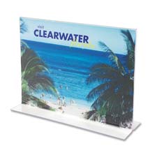Def69101 Stand Up Sign Holder- Bottom Load- Portrait- 5in.x7in.- Clear