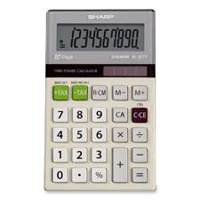 Sharp Electronics SHREL377TB Dual Power Pocket 10Digit 2.75in. x4.13in.x.2in. Gray