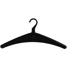 Garment Hangers- Plastic- Open Hook- 7in.- 12 Count- Black