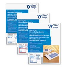 Elite Image ELI26925 Name Badge Labels LaserInkjet 3.38in. x2.33in. WE Brdr