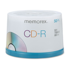 Memorex MEM04563 CDR 52X 700MB80Min Branded Surface 50PK