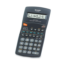 Sharp Electronics SHREL500WBBK Calculator FractionScientific 10Digit WDal Black