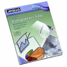 Apollo C-o Acco World Apowo100cb Write On Transparency Film- 8-.50in.x11in.- Clear