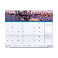 Aagdmd14532 Monthly Desk Pad- 12-months- Harbor Views- 22in.x17in.