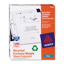 Consumer Products Ave75539 Sheet Protectors- Recycled- 9.8in.x12in.- Semi-clear