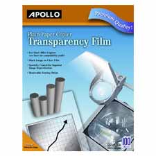 Apollo C-o Acco World Apopp100c Transparency Film- 8-.50 X11in.- Black On Clear
