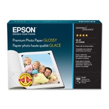 Epson America Inc. EPSS041727 Glossy Photo Paper- 68Lb- 10.4mil- Borderless- 4in.x6in.- White