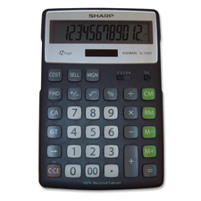 Sharp Electronics SHRELR297BBK 12Digit Calculator SemiDesktop 4Key Memory BKSR