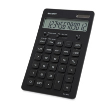Sharp Electronics SHREL364BSL 12Digit Calculator SolarBattery 4Key Memory Silver