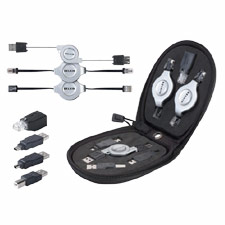 Belkin Components BLKF3X1724 7in1 Retractable Cable Travel Kit w Adapter BlackSilver