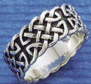 Plum Island Silver SR007108 8 in. Sterling Silver Mens Antiqued Celtic Band Ring Size: 7
