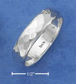 Plum Island Silver SR233809 Sterling Silver 5mm Hammered Wedding Band Ring Size 9