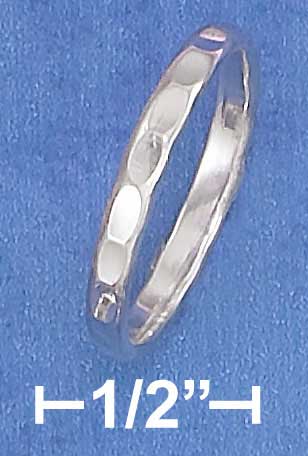 Sr-2842-08 Sterling Silver 2.5mm Hammered Wedding Band Ring - Size 8