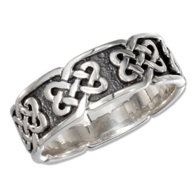 Plum Island Silver SR287711 Sterling Silver 7mm Celtic Heart Knots Band Ring Size 11
