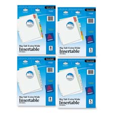 Consumer Products AVE11222 Extra Wide Big Tab Insertable Dividers- 11in.x9in.- 8-Tab- Multi