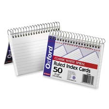 Esselte Pendaflex Corporation ESS40285 Spiral Bound Index Cards Ruled Perforated 3in. x5in. AST