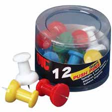 Officemate International Corp Oic92902 Giant Push Pins- For Visual Impact - 12-pk- Assorted Colors
