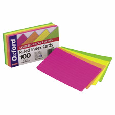 Esselte Pendaflex Corporation ESS40279 Index Cards- 3in.x5in.- Ruled- 100-PK- Assorted Glow Esselte Pendaflex Corporation ESS40279 Index Cards- 3in.x5in.- Ruled- 100-PK- Assorted Glow