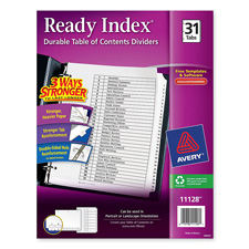 Avery Consumer Products AVE11132 Index Dividers- Classic- 8-.50in.x11in.- 1-8 Tab- Black-White Avery Consumer Products AVE11132 Index Dividers- Classic- 8-.50in.x11in.- 1-8 Tab- Black-White