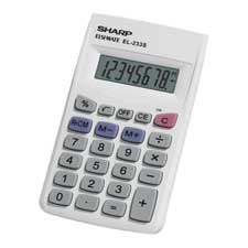 Sharp Electronics SHREL233SB 8Digit Pocket Calculator 2.25in. x3.67in.x.33in. WhiteGray