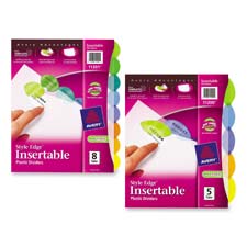 Avery Consumer Products AVE11200 Insertable Dividers- Printable- 5-Tab- 8-.50in.x11in.- 3HP- Multi Avery Consumer Products AVE11200 Insertable Dividers- Printable- 5-Tab- 8-.50in.x11in.- 3HP- Multi
