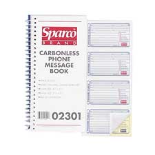 Spr02301 Telephone Message Book- 400 Sets- 5-.25in.x11in.sheet- White