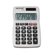 Vct700 8-digit Handheld Calculator- Dual Power- 2-.50in.x4in.x.25in.- Gray
