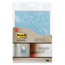3M Commercial Office Supply Div. MMMPB1G PostIt Pockets TearResistant 5.50in. x8in. Antique Gray