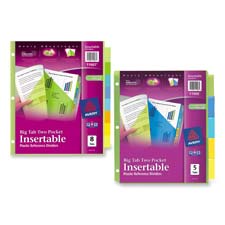 Avery Consumer Products AVE11906 Two-Pocket Insertable Dividers- Plastic- 5-Tab- Multi-Color Avery Consumer Products AVE11906 Two-Pocket Insertable Dividers- Plastic- 5-Tab- Multi-Color