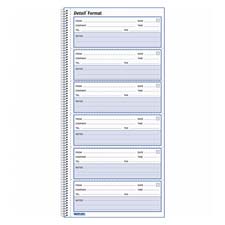 Red51113 Detailed Voice Mail Log Book- 10-.63in.x5-.63in.- White