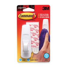 3M Commercial Office Supply Div. MMM17003 Reusable Adhesive Hooks Large Holds 5 lb. WE