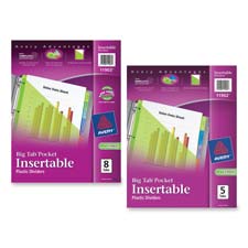 Consumer Products Pocket Insertable Dividers- Plastic- 8-tab- Multi-color