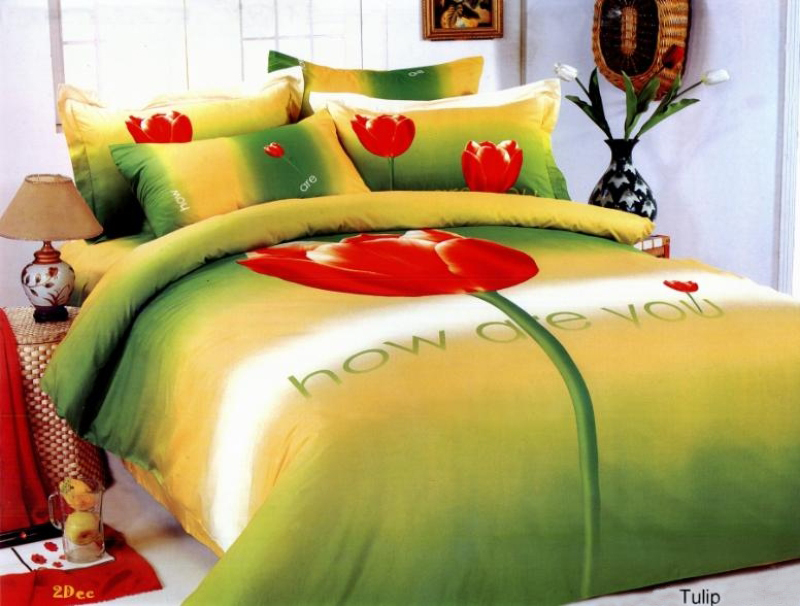 LE06T Le Vele Twin 4 Pieces Duvet Cover Bedding Set Tulip