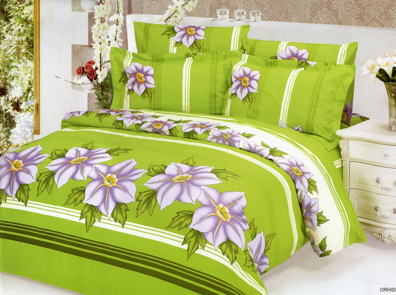 LE22K Le Vele King Fitted Sheets 6 Pieces DuvetCover Bedding Set Orchid