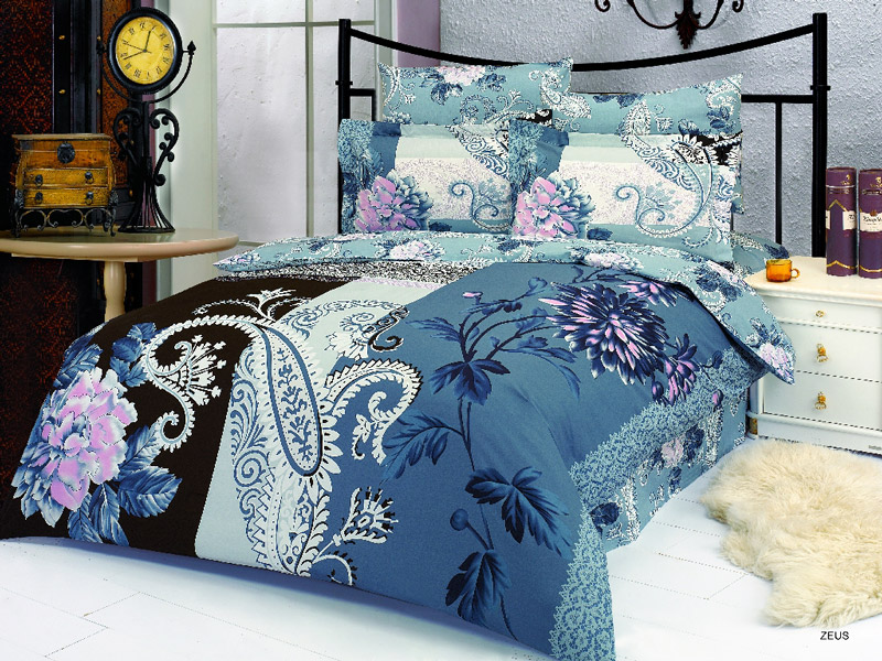 LE237K Le Vele King Fitted Sheets 6 Pieces DuvetCover Bedding Set Zeus